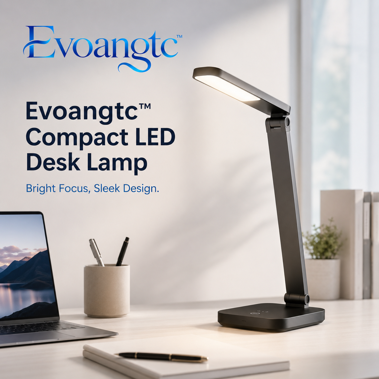 Evoangtc™ Compact LED Desk Lamp – Dimmable, Touch-Control Table Light, Minimalist Work Lamp